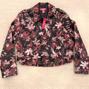 Catherine Malandrino Floral Faux Leather Jacket